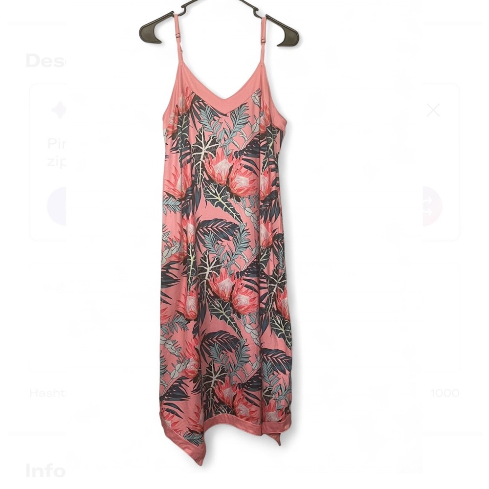 Floral Pink & Teal Chemise Dress